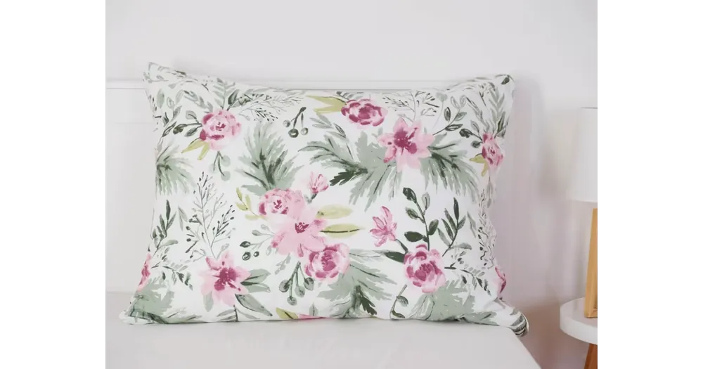 Bavlněný povlak na polštář Renforcé 70 x 90 cm - Keřová růže Nová Kolekce