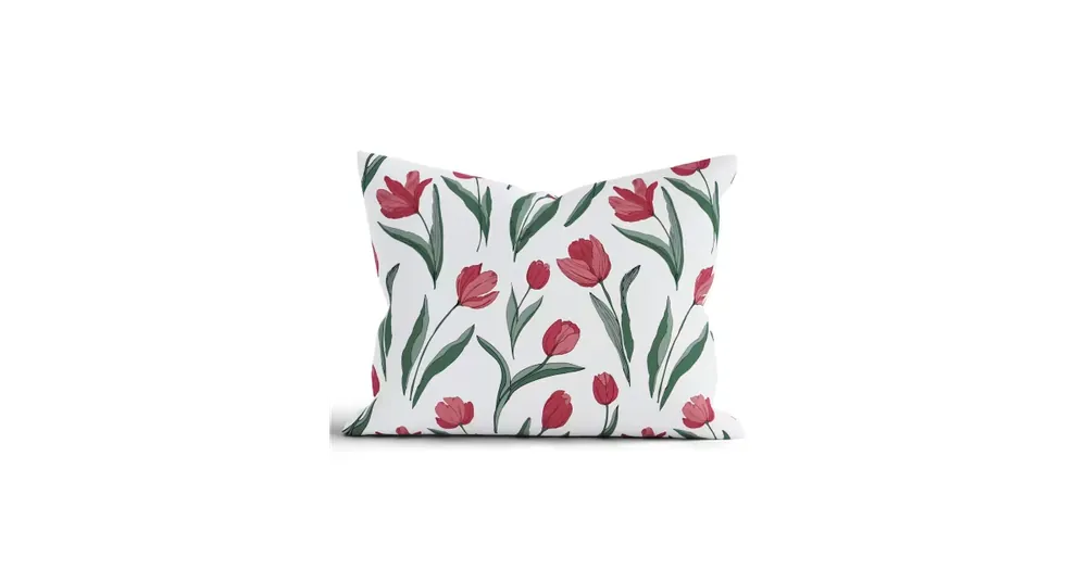 Bavlněný povlak na polštář Renforcé 70 x 90 cm - Tulipány Sleva