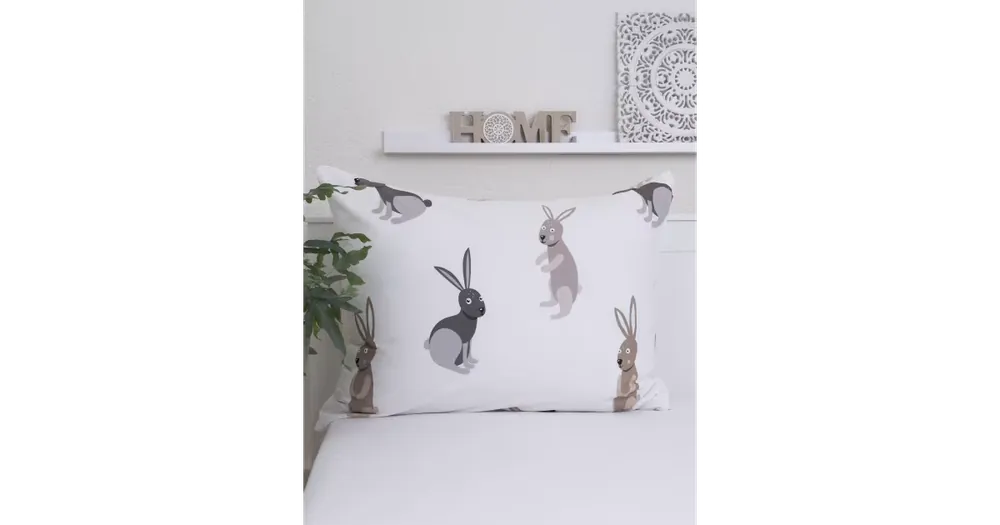 Bavlněný povlak na polštář Renforcé 70 x 90 cm - Zajíčci Výhodná Nabídka