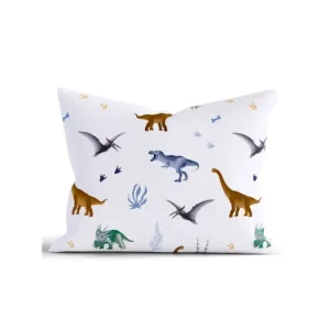 Finální Výprodej Bavlněný povlak na polštář Renforcé 70 x 90 cm - Dinosauři