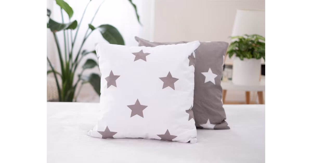 Výprodej Bavlněný povlak na polštářek Renforcé 40 × 40 cm – Estrelas šedo-hnědé 2 ks