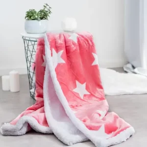 Beránková deka 150 × 200 cm – Stars pink Akce