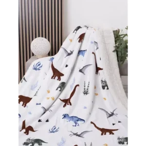 Beránková deka mikroplyš 150 × 200 cm – Dinosauři L02 Značkový