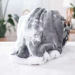 Cenově Výhodný Beránková deka mikroplyš 150 × 200 cm – Pampelišky šedé