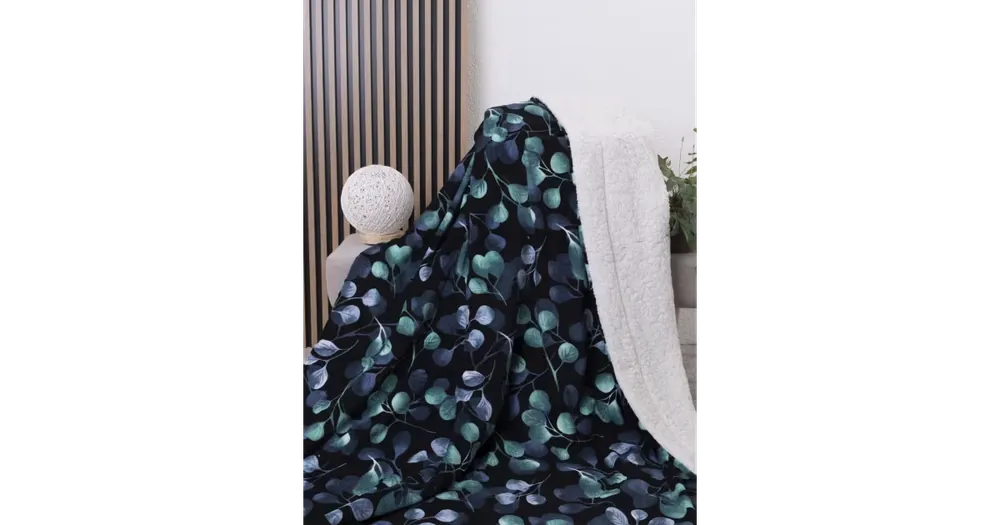 Beránková deka mikroplyš 220 × 200 cm – Eukalyptus 2 Cenová Bomba