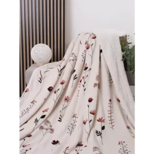 Časově Omezené Beránková deka mikroplyš Exclusive 220 × 200 cm – Vlčí máky béžové