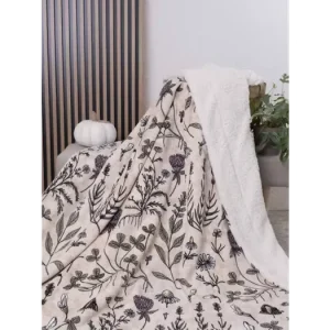 Beránková deka mikroplyš Exclusive 150 × 200 cm – Herbář béžový Nízká Cena