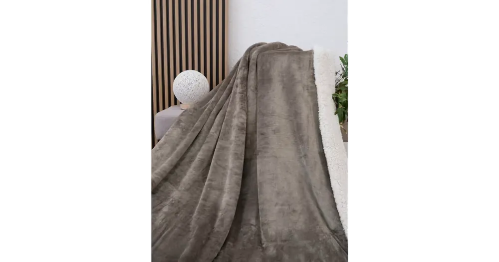 Originální Beránková deka mikroplyš Exclusive 220 × 200 cm – Laura šedohnědá