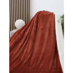 Beránková deka mikroplyš Exclusive 220 × 200 cm – Laura terakota Tovární Cena