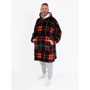 Víkendová Akce Beránková mikina mikroplyš – Scot červené velikost L