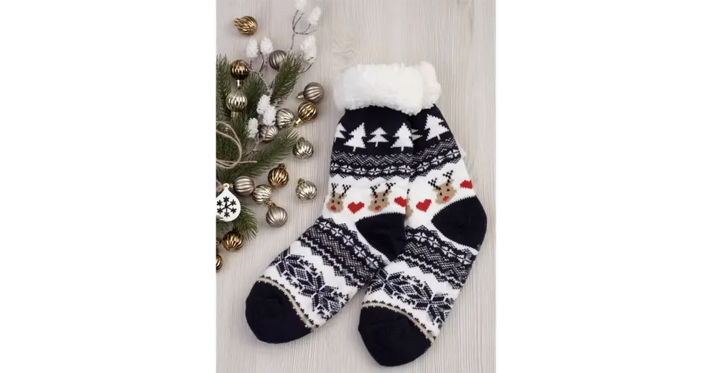 Must-Have Beránkové ponožky - Sobíci - modré vel. 35 - 38 EU