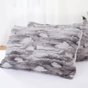 Beránkový povlak na polštářek mikroplyš 50 × 70 cm - Arianna šedá ( 2 ks ) Sezónní Sleva