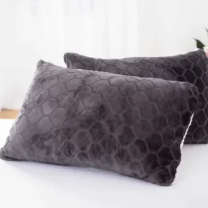 Jen Po Omezenou Doba Beránkový povlak na polštářek mikroplyš 50 × 70 cm - Daira šedá ( 2 ks )