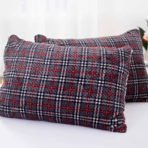 Beránkový povlak na polštářek mikroplyš 50 × 70 cm - Káro červené ( 2 ks ) Top Prodej