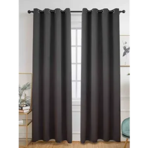 Nejprodávanější Blackout závěsy Elias antracitová – 140 × 280 cm (2 ks) - kroužky