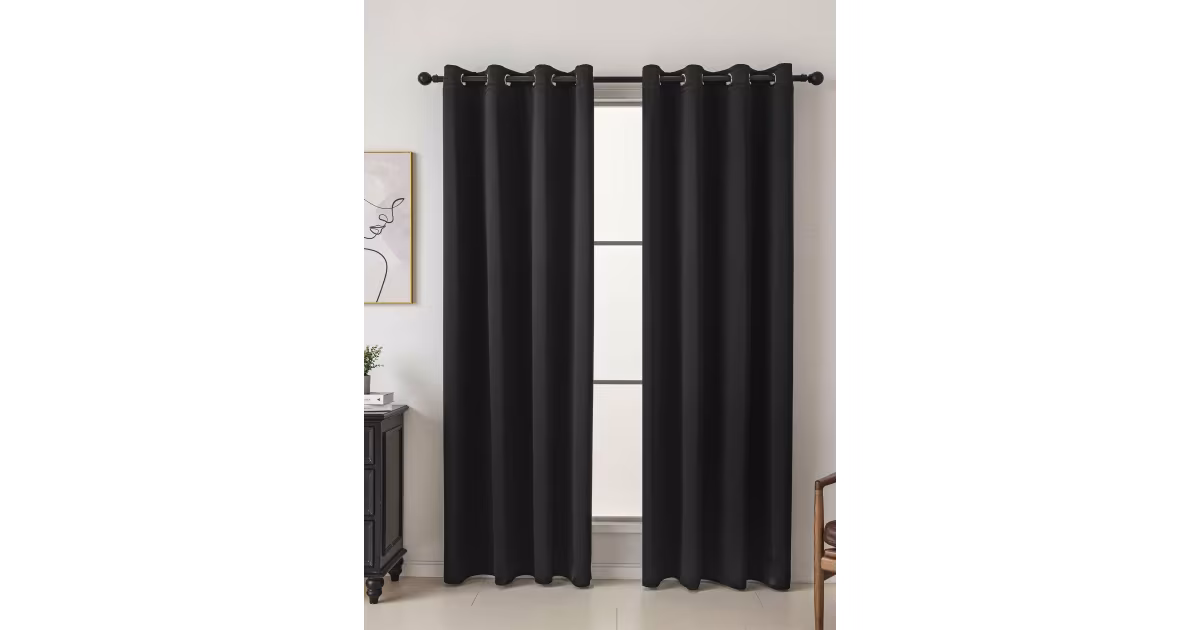 Expresní Doručení Blackout závěsy Elias černá – 140 × 250 cm (2 ks) - kroužky