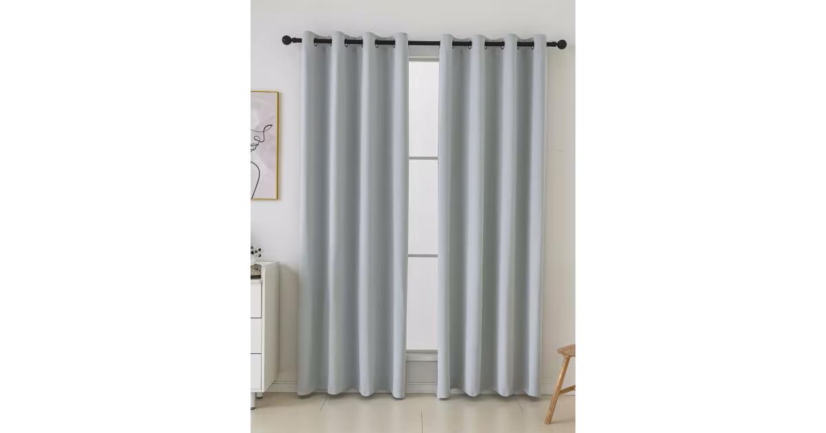 Akční Nabídka Blackout závěsy Elias stříbrná – 140 × 160 cm (2 ks) - kroužky