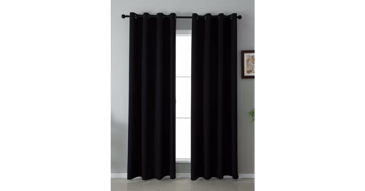 Nejlepší Volba Blackout závěsy Oliver černá – 140 × 280 cm (2 ks)