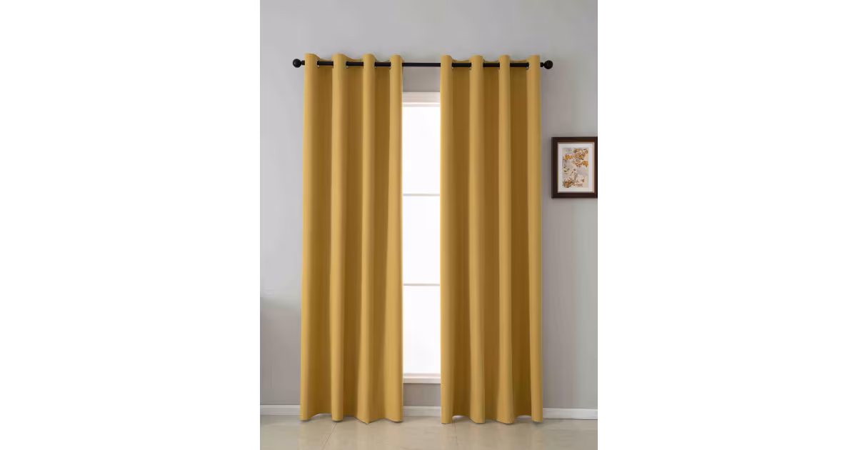 Cenově Výhodný Blackout závěsy Oliver medová – 140 × 180 cm (2 ks)