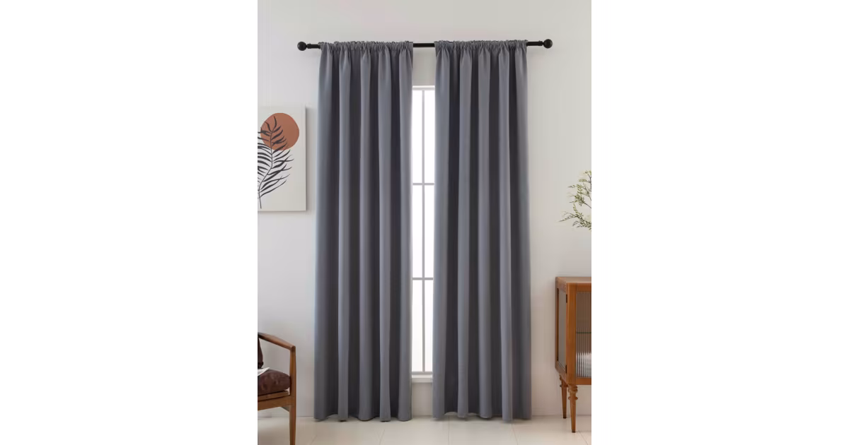 Vysoce Kvalitní Blackout závěsy Ricardo šedé - 140 x 250 cm (2ks) - řasící stuha