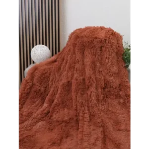 Pouze Dnes Chlupatá deka 200 × 220 cm – Agnello terakota