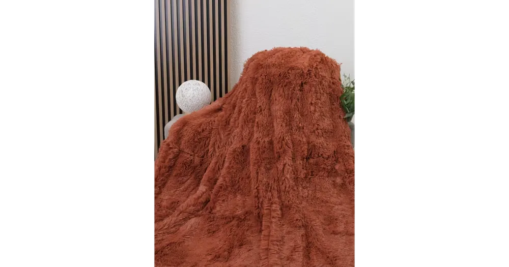 Pouze Dnes Chlupatá deka 200 × 220 cm – Agnello terakota