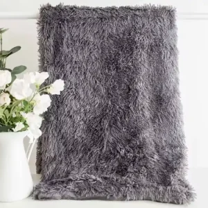 Tovární Cena Chlupatá deka 200 × 220 cm – Agnello tmavě šedá