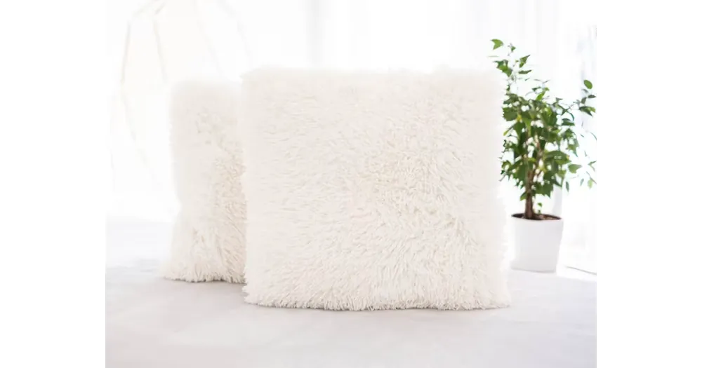 Kup Teď Chlupatý povlak na polštář Agnello/Lotus 45 × 45 cm - smetanový 2ks