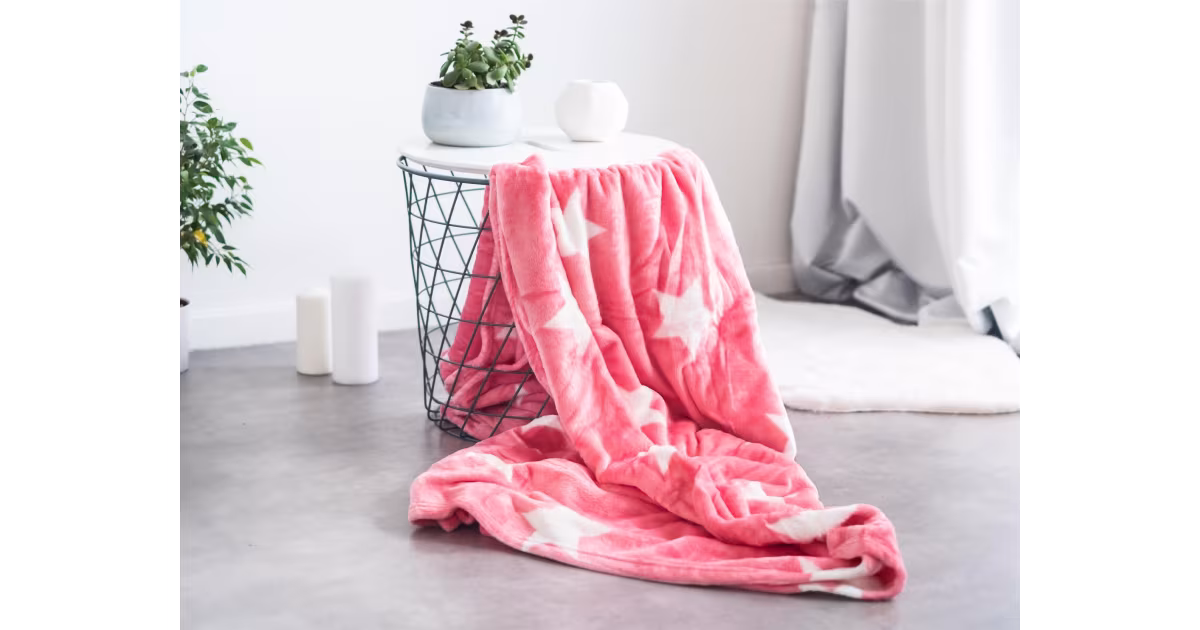Poslední Šance Deka mikroplyš 150 × 200 cm – Stars pink