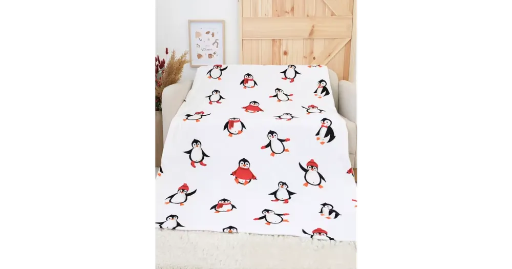Deka mikroplyš Exclusive 150 × 200 cm – Tučňáci bílé Poslední Šance