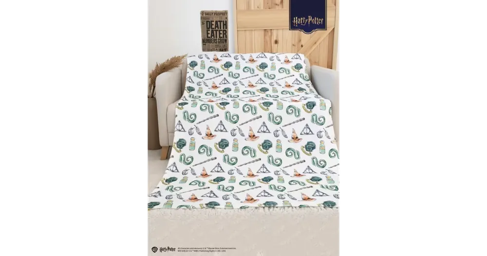 Deka mikroplyš Harry Potter 150 × 200 cm - Zmijozel bílé Tovární Cena