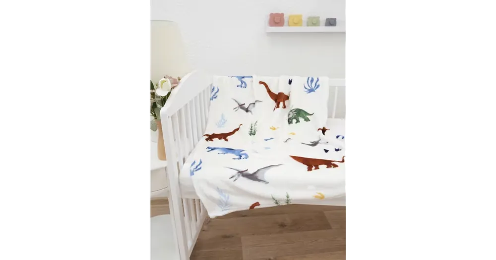 Dětská deka do postýlky mikroplyš Exclusive 80 × 100 cm – Dinosauři Omezená Nabídka