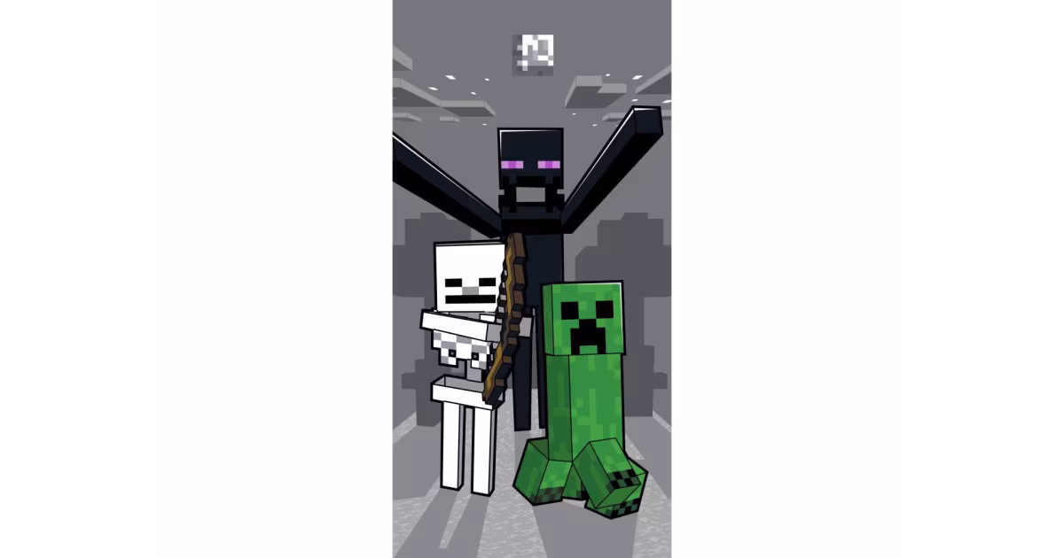 Poslední Šance Dětská osuška 70 × 140 cm ‒ Minecraft Mob Attack