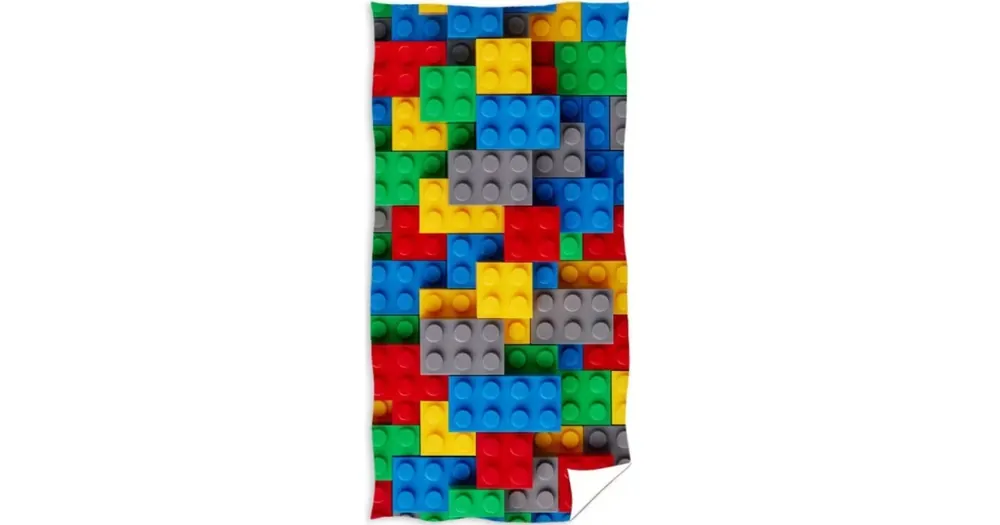 Dětská osuška 70 × 140 cm ‒ Stavebnice kostky modrá Aktuální