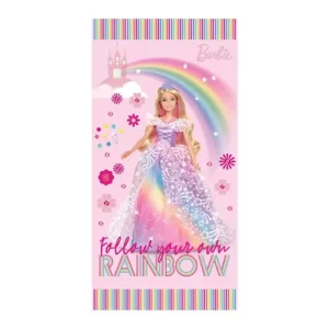 Nová Kolekce Dětská osuška 70 × 140 cm ‒ Barbie Duhová princezna