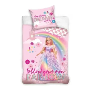 Dětské bavlněné povlečení - Barbie Duhová Princezna Cenově Výhodný