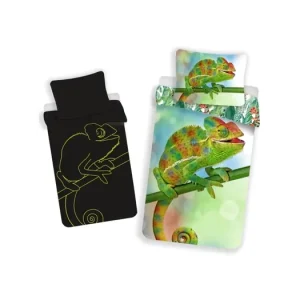 Dětské bavlněné povlečení - Chameleon se svítícím efektem Zlevněný