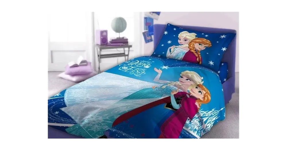 Výprodej DĚTSKÉ BAVLNĚNÉ POVLEČENÍ Ledové království - FROZEN MODRÁ