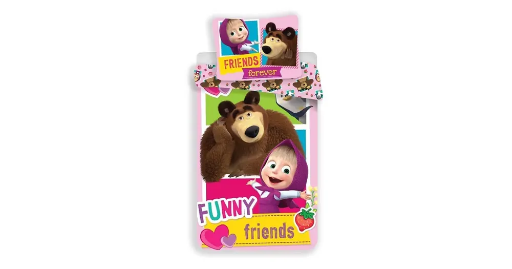 Levný Dětské bavlněné povlečení - Máša a medvěd "Friends"