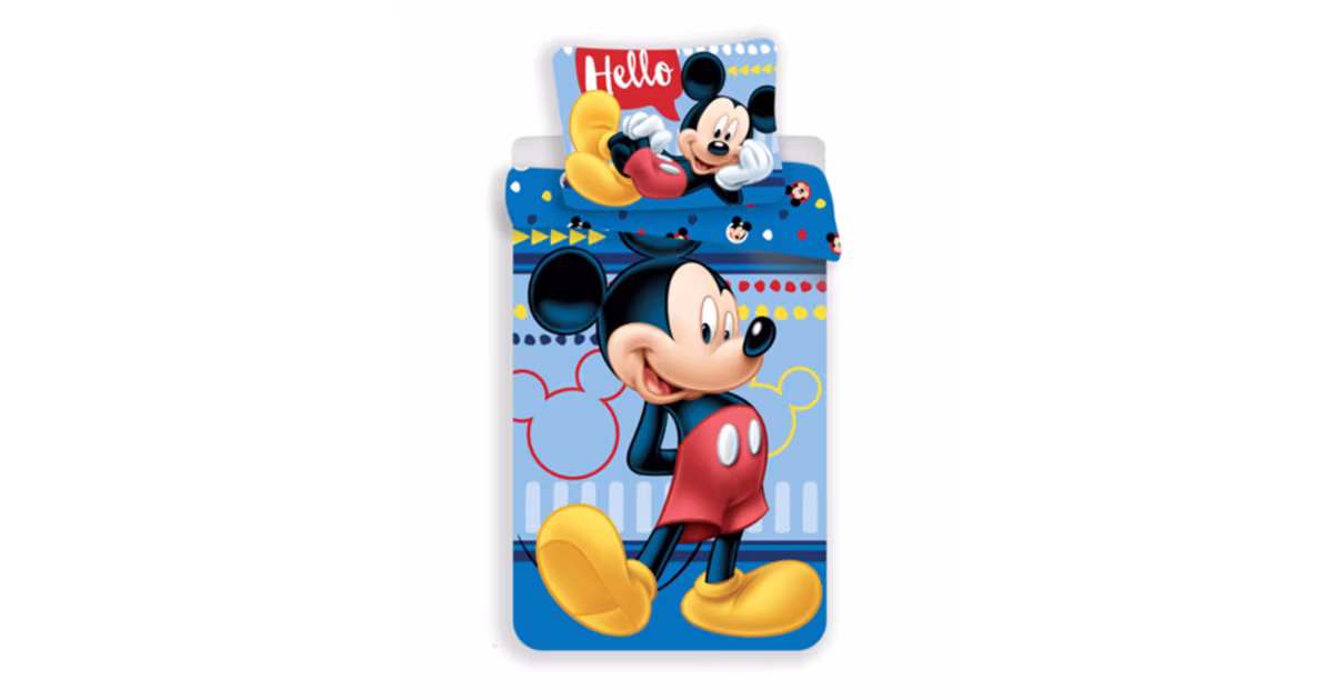 Značkový Dětské bavlněné povlečení - Mickey "004 Hello"