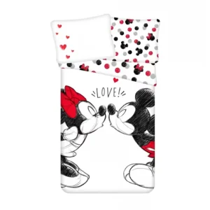 Dětské bavlněné povlečení – Mickey a Minnie Love 04 Horká Nabídka