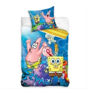 Sezónní Sleva Dětské bavlněné povlečení - Sponge Bob High Five