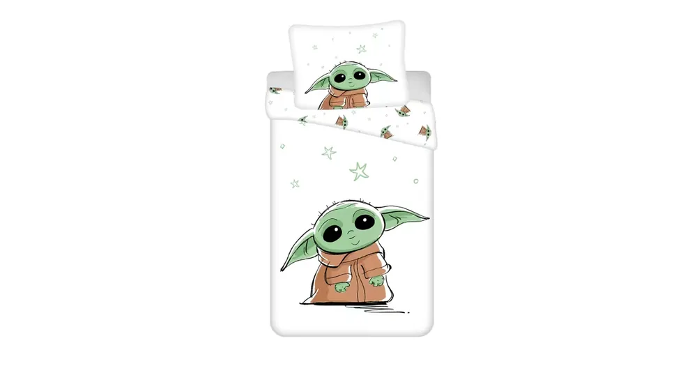 Ověřený Dětské bavlněné povlečení – Star Wars Baby Yoda