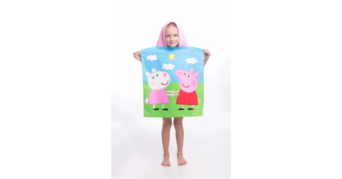 Vrácení Zdarma Dětské pončo 50 × 115 cm ‒ Peppa Pig 013