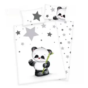 Flanelové povlečení do postýlky Exclusive Jana Star PANDA Ihned K Objednání