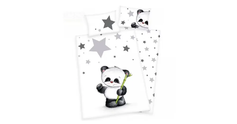 Flanelové povlečení do postýlky Exclusive Jana Star PANDA Ihned K Objednání