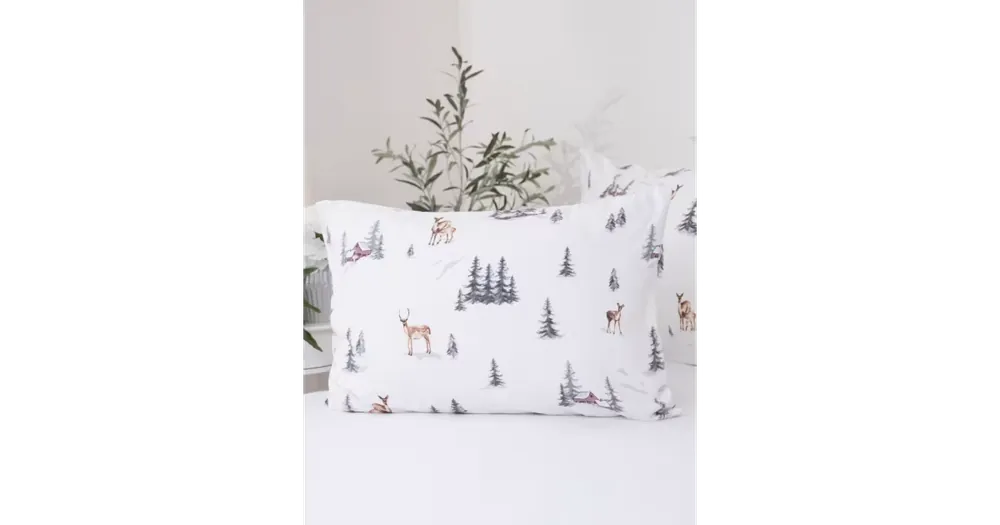 Tovární Cena Flanelový povlak na polštář 50 x 70 cm - Zimní les
