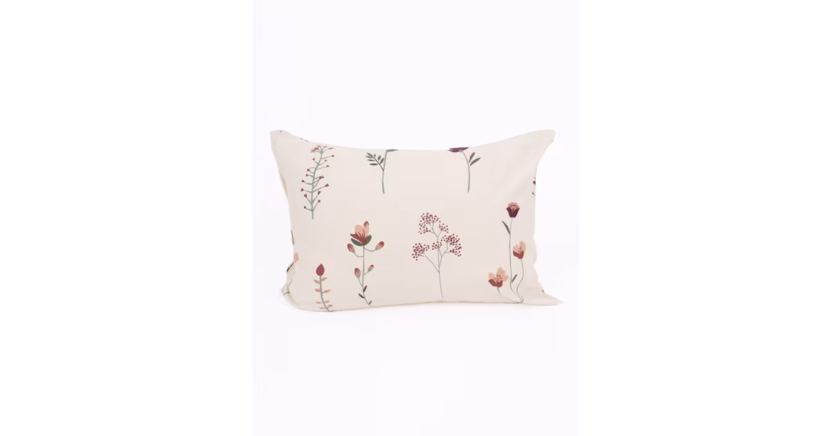 Koupit Online Flanelový povlak na polštář 70 x 90 cm - Vlčí máky béžové