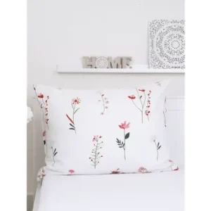 Flanelový povlak na polštář 70 x 90 cm - Vlčí máky bílé Expresní Doručení
