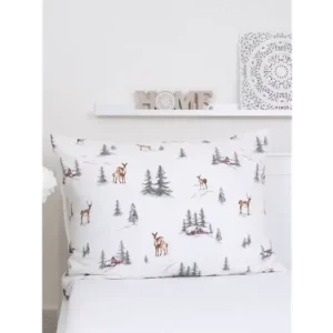 Flanelový povlak na polštář 70 x 90 cm - Zimní les L02 Vrácení Zdarma